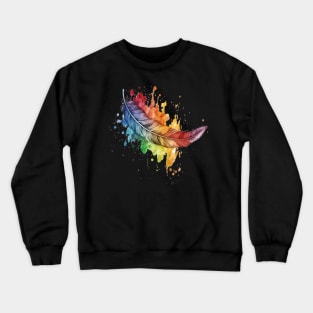 Rainbow Feather Crewneck Sweatshirt